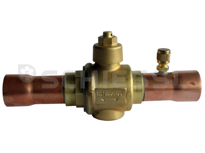 Euro ball shut-off valve BI-FLOW 60 bar 12mm solder with schrader  REF1.1.S.A.012.1.60