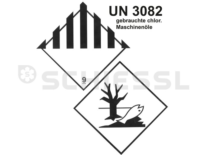 Aufkleber "gebrauchte Maschinenöle" für Altölkanister inkl. UN-Nummer