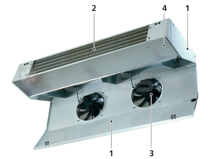 Kelvion air cooler ceiling compact DFBE 073D with heating